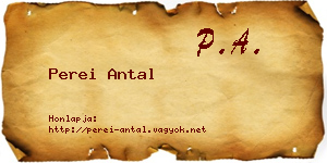 Perei Antal névjegykártya